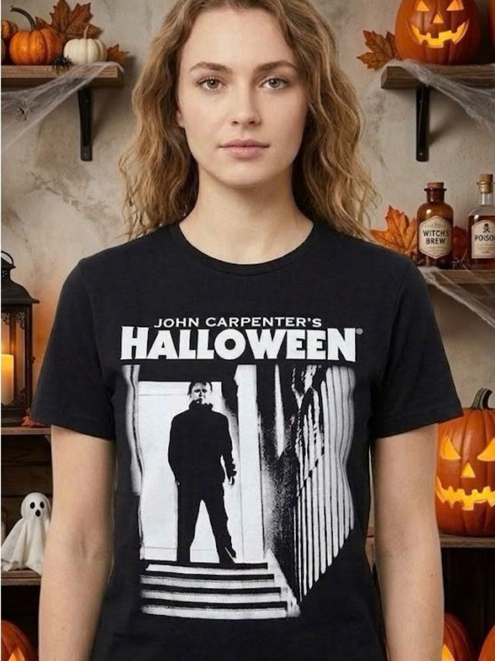 Halloween Michael Myers Horror Movie Graphic T-Shirt Gildan Size Large
